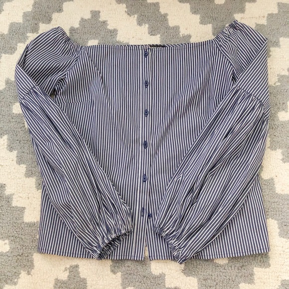 Express Tops - Express Off the Shoulder Puff Sleeve Blouse